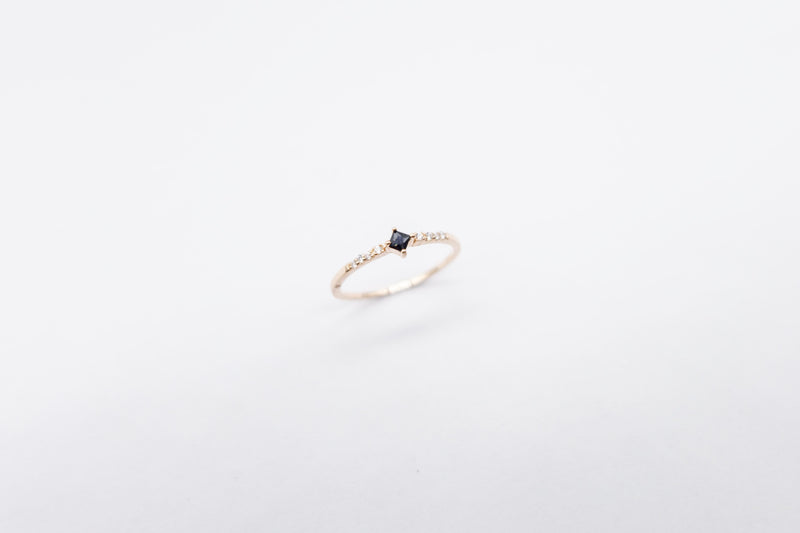 arion jewelry ring black circonia rose gold plated