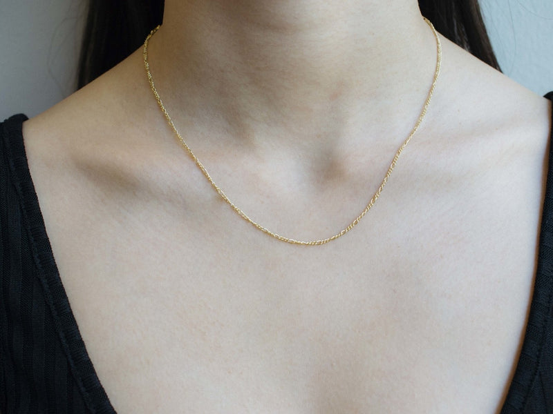 arionjewelry simple gold necklace without pendant