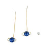 darkblue planet earrings with pearl from arion jewelry