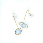 light blue cosmos pearl earrings