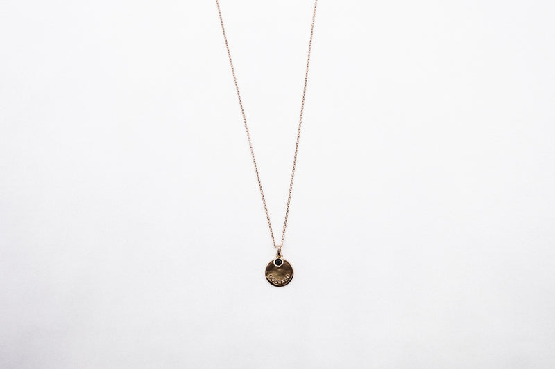 arion rose gold plated black stone necklace