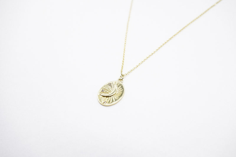 arion moon pendant necklace gold plated