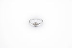 Lotus Flower ring Silver with white cubic zirconia