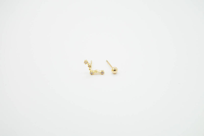 asymmetric constellation earring pisces gold plated 925 silver